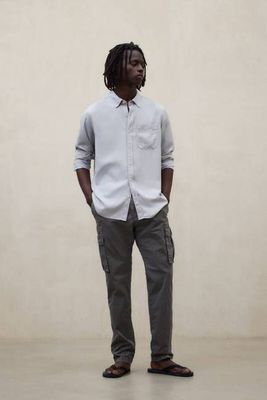 GREY ANTEJO TENCEL SHIRT