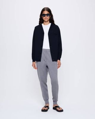 Archive Womens Regenerative Merino Wool Track Pants—grey marl