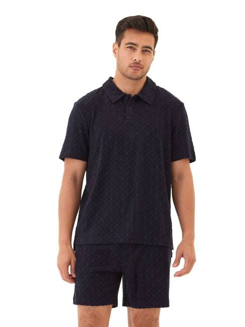 Darryn Jacquard Terry 2-Button Polo