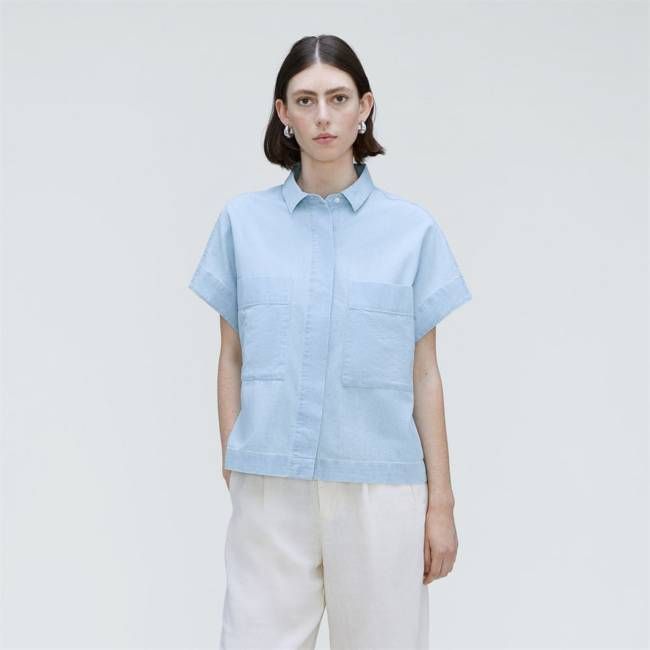 The ReChambray Box Shirt | Icy Blue
