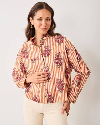 Wildflower Stripes - Mabel Blouse - Ivory Wine