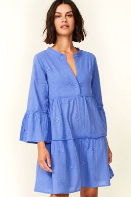 Bestickter Kaftan Cristina | Marinablau