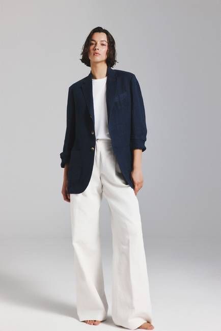 LAPO BLAZER IN NAVY BLUE HEMP