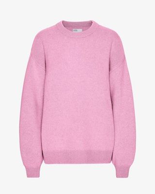 Oversized Merino Wool Crew - Cherry Blossom