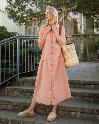 Sofia - Leinenkleid in Altrosa