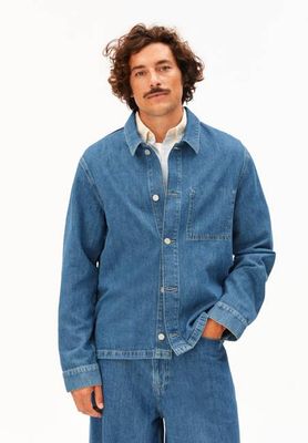 LINEN BLEND DENIM JACKET | sea salt