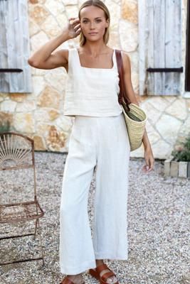 Roma Pant - Natural Linen