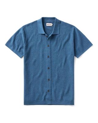 The Button Down Polo in Gulf Stream Herringbone