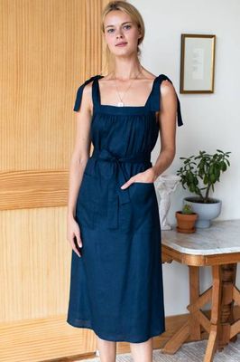 Izzy Long Dress - Maritime Linen