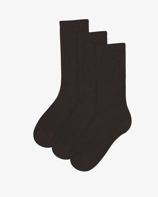Organic Active Sock - Coffee Brown (3-Pack)