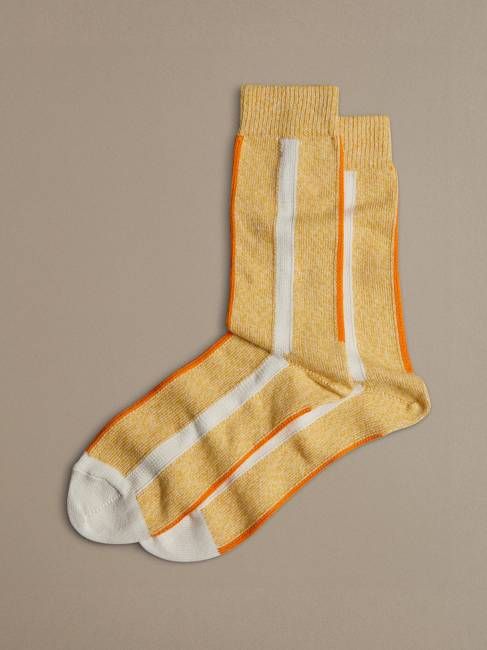 Organic Cotton Socks | Vertical Stripe Yellow