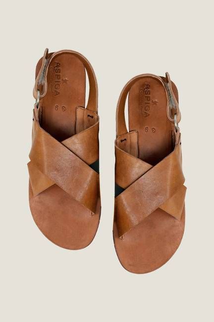 Crossover Soft Sole Sandal | Tan