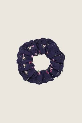 RHS Scrunchie mit Spitzenbesatz | Marineblau
