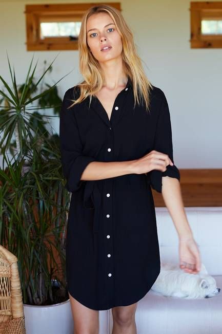 Shirtdress - Black Crepe