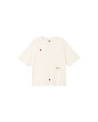White hand embroidered Lucia t-shirt
