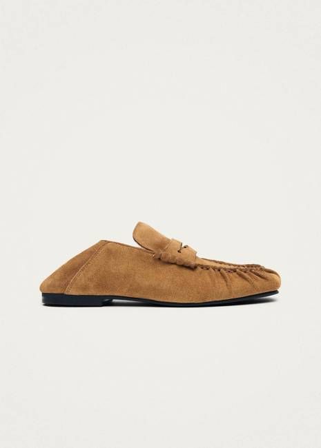 Aven Mule Suede Tan Leather Loafers