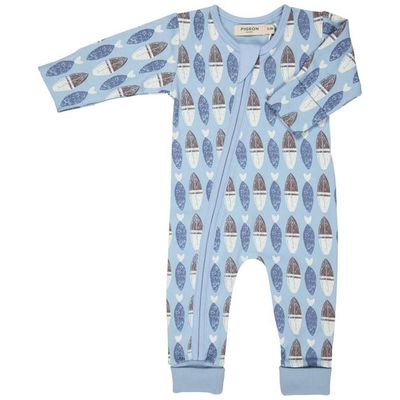 Zip Romper - Surfboards, Blue