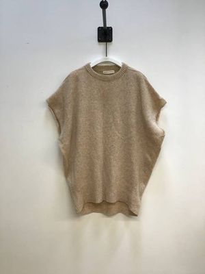 Dusk Organic Lambswool Knitted Tunic in Beige Sample
