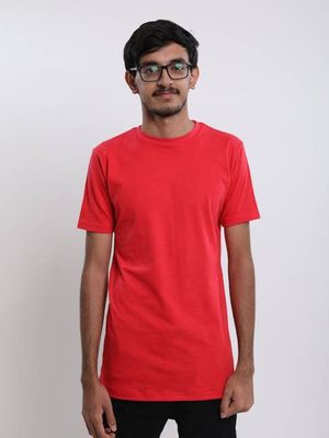 Organic Extra Long Slim T-Shirt (Red)