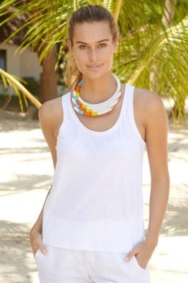 Organic Cotton Slub Vest | White