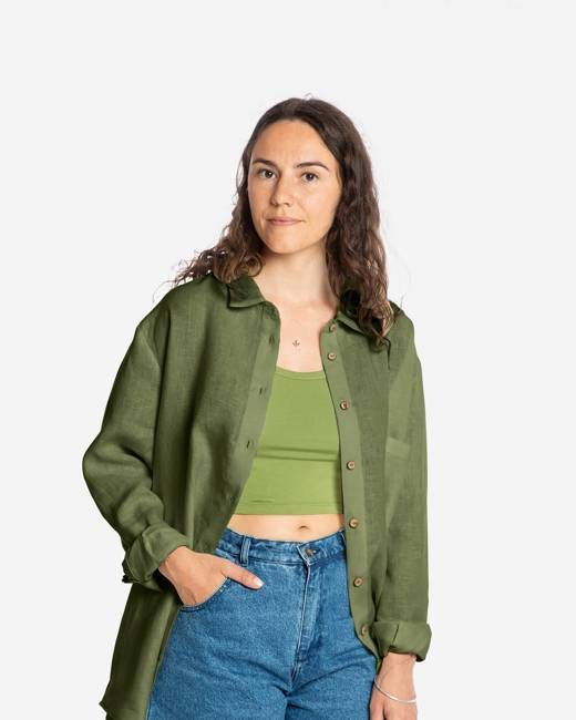 Linen Shirtblouse olive