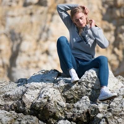 logo organic cotton hoodie