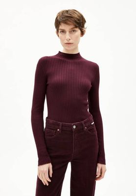 ALAANIA KNIT SWEATER | dark cranberry