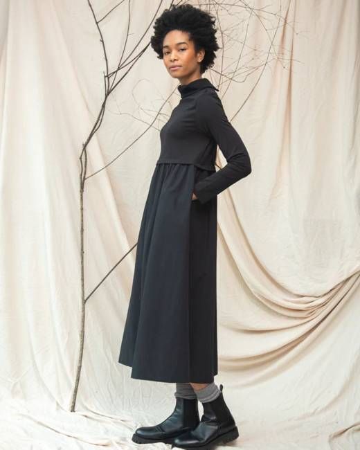 Beaumont Organic Black Jersey Dress