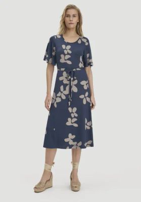 Bedrucktes Jerseykleid, knielang, schmal geschnitten, aus TENCEL™ Lyocell