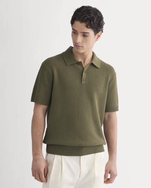 Seed Stitch Polo | Beech