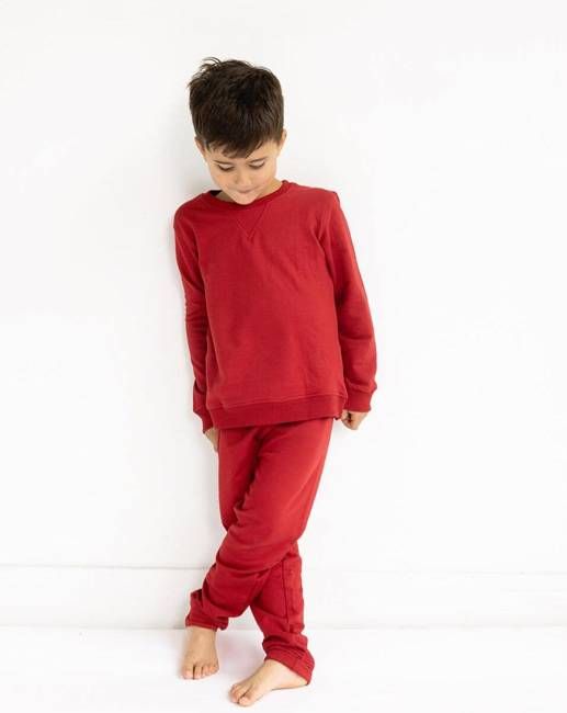Kids' Organic Cotton Red Joggers