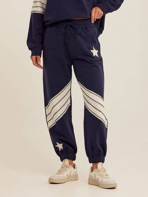 Eulalie Cotton Terry Patchwork Jogger