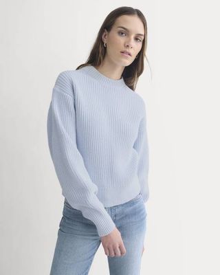 Cropped Ribbed Crew in Everyday Cotton | Skywriting