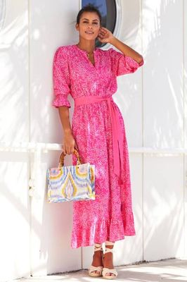 Maeve Tea Dress | Swirl Rosa/Weiß