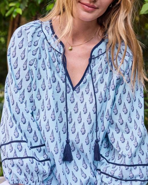 Conch Cascade - Kaia Blouse - Clear Waters