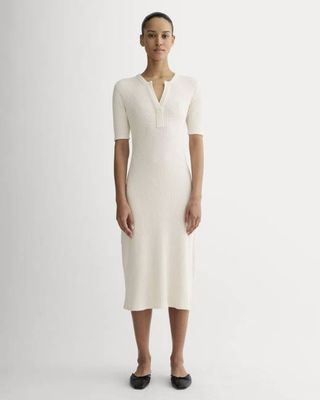 The Rib-Knit Henley Dress | Bone