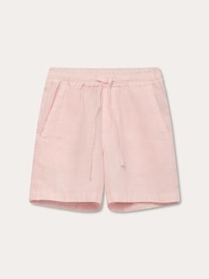 Kids Pastel Pink Joulter Linen Shorts
