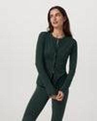 Long Sleeve Halo Snap Cardigan | Evergreen Heather | Vuori