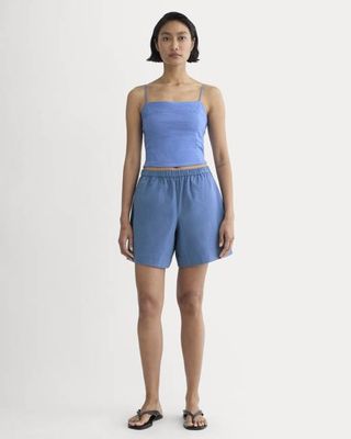 The Seersucker Pull-On Short | Soft Cobalt