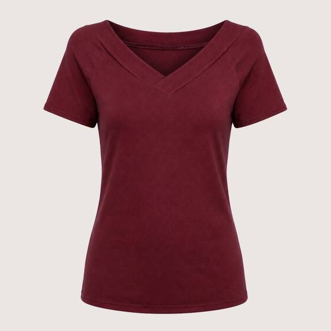 Bio T-Shirt Due aubergine (rot)