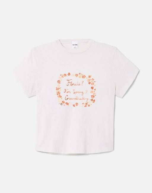 1950s Boxy Tee Florals - Vintage White