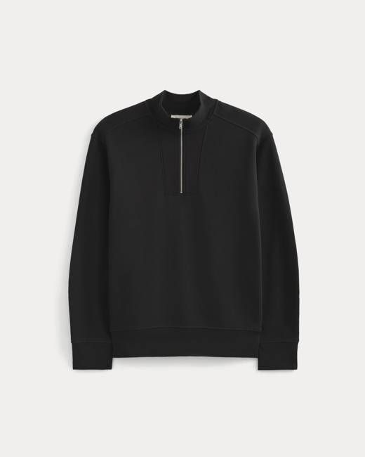 Lightweight Terry Zip Pullover | Black
