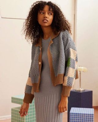 Prietema: Fantasy Blue Häkeljacke aus Baumwolle