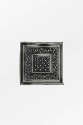 Kleines klassisches Halstuch 55x55 - Schwarz/Hellcreme