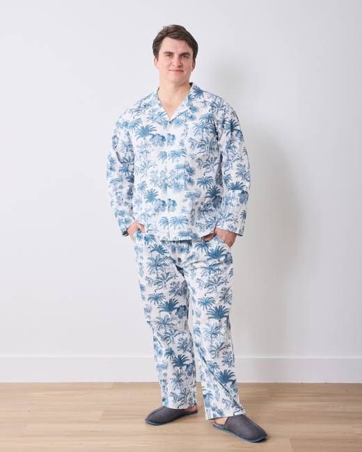 Tropical Toile - Men's Long Set - Cloud