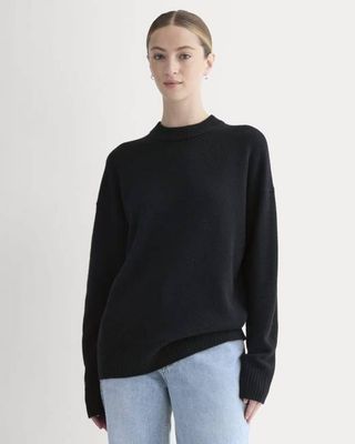 Cashmere Boyfriend Sweater | Black