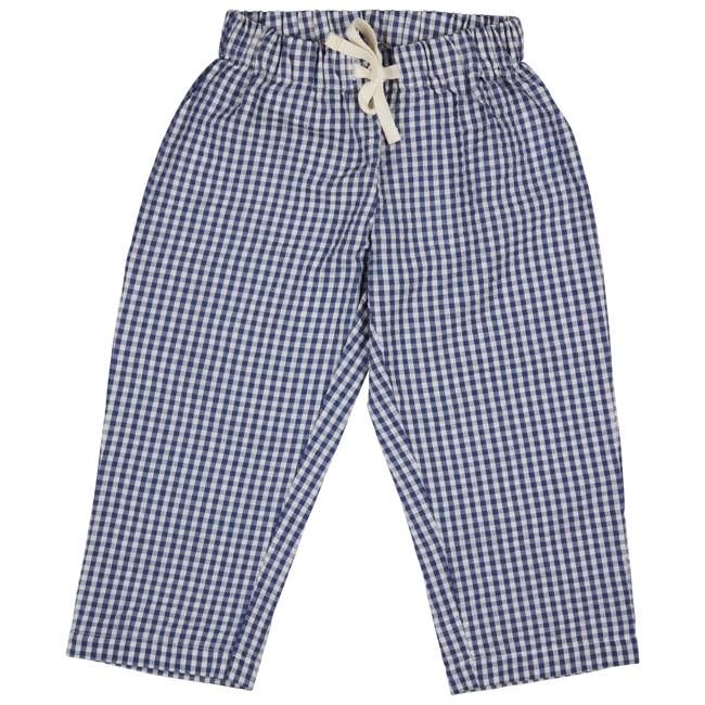 Loose Summer Pants (Seersucker Check) - Indigo