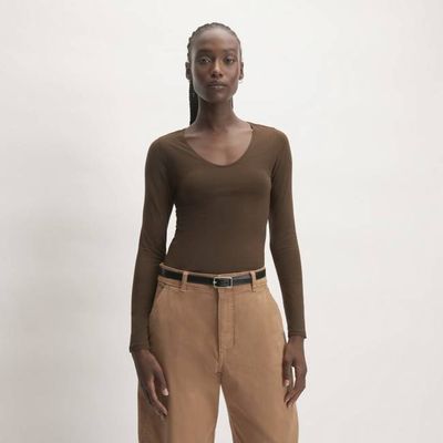 The Supima® Form Ballet Neck Tee | Cocoa