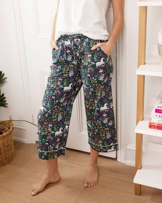 Unicorn's Garden - Cropped PJ Pants - Indigo