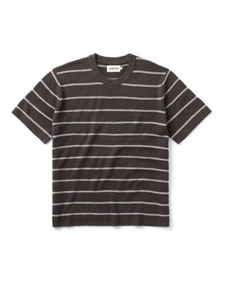 The Brody Sweater Tee in Espresso Stripe